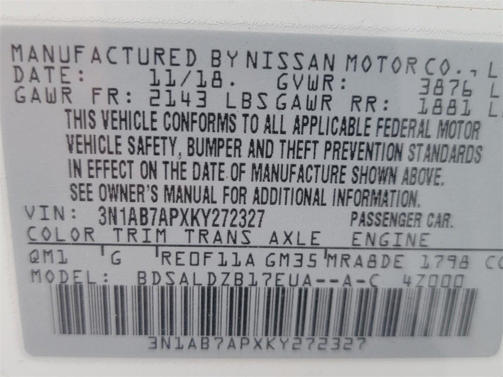 2019 Nissan Sentra SV