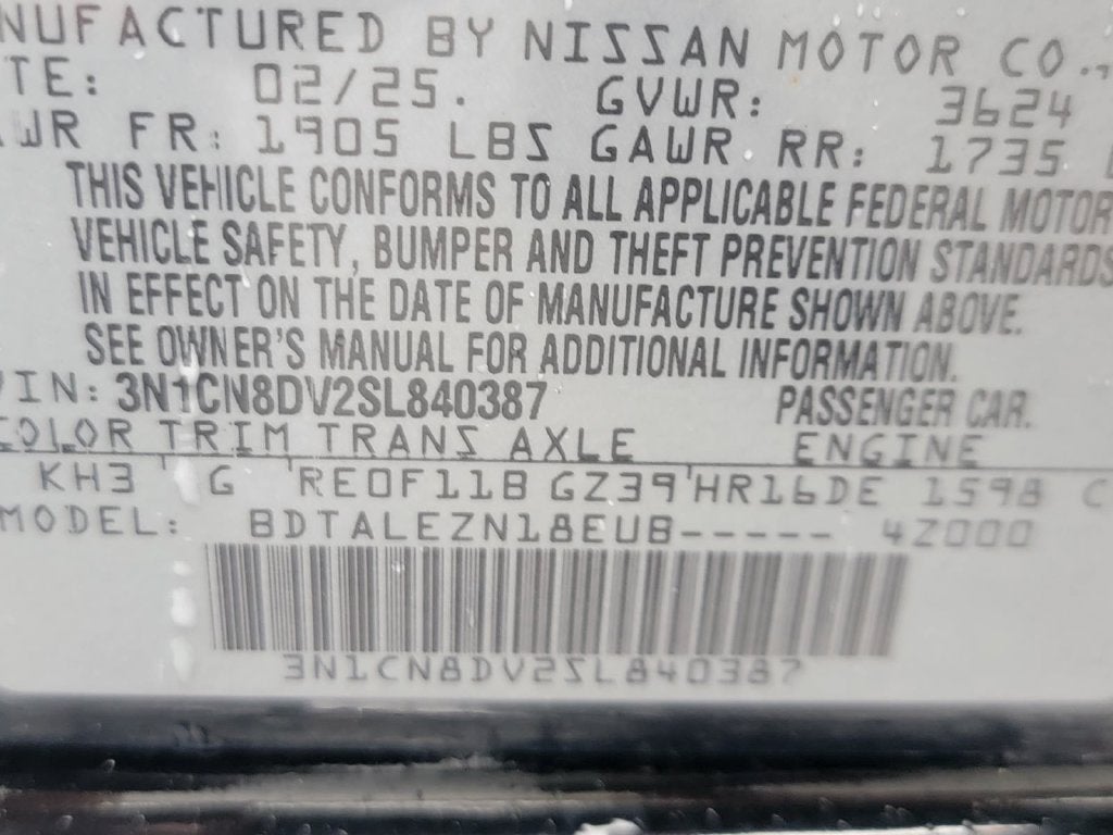 2025 Nissan Versa 1.6 S
