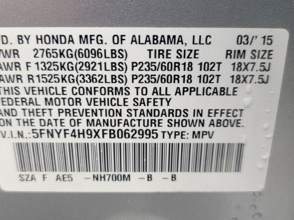 2015 Honda Pilot Touring