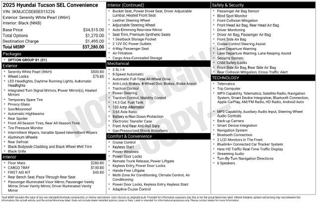 2025 Hyundai TUCSON SEL Convenience