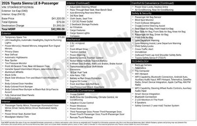 2026 Toyota Sienna LE 8 Passenger