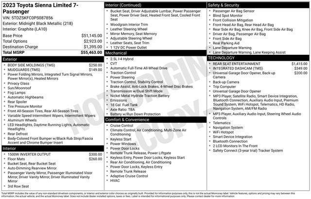 2023 Toyota Sienna Limited 7 Passenger