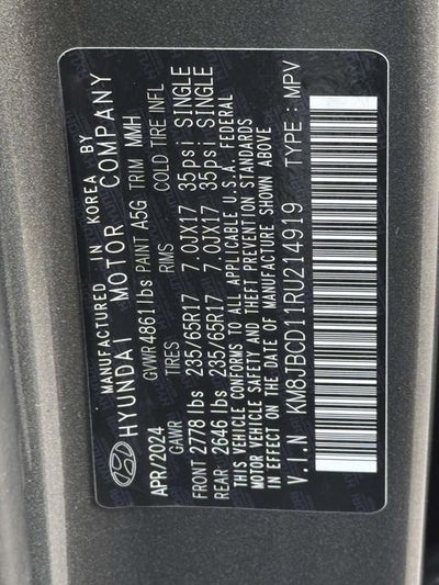 2024 Hyundai TUCSON HYBRID Blue