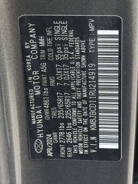 2024 Hyundai TUCSON HYBRID Blue