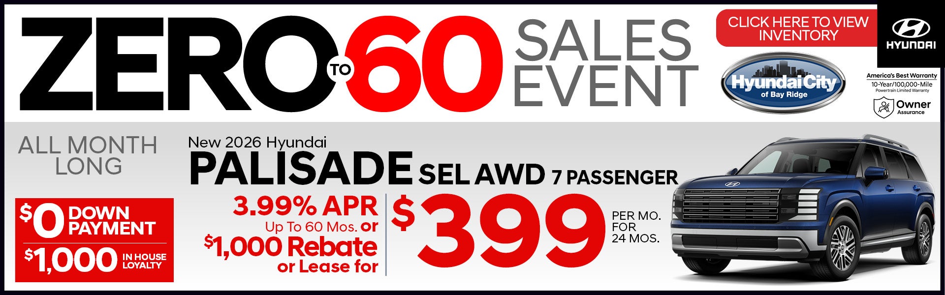 New 2026 Hyundai Palisade SEL AWD 7 Passenger