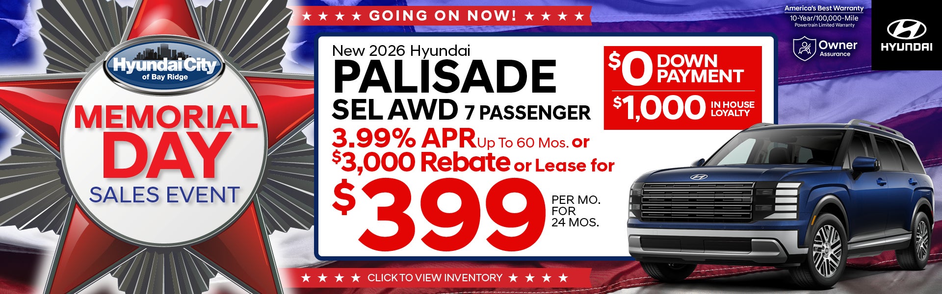 New 2026 Hyundai Palisade SEL AWD 7 Passenger